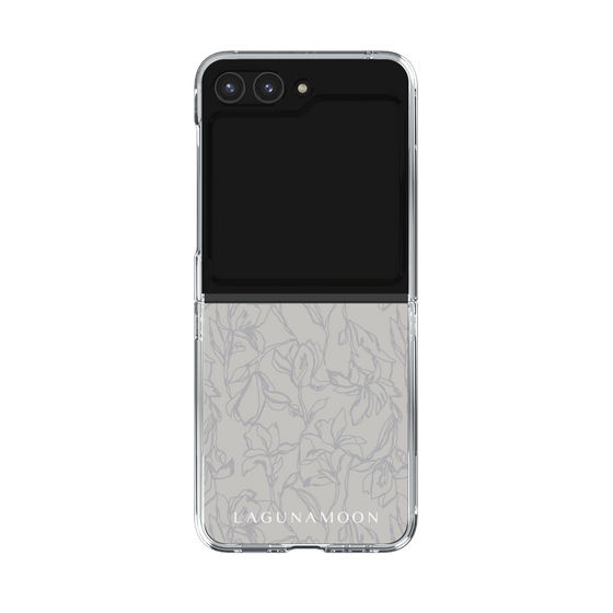 Clear Case［ LAGUNAMOON - FlowerPattern - Grey ］