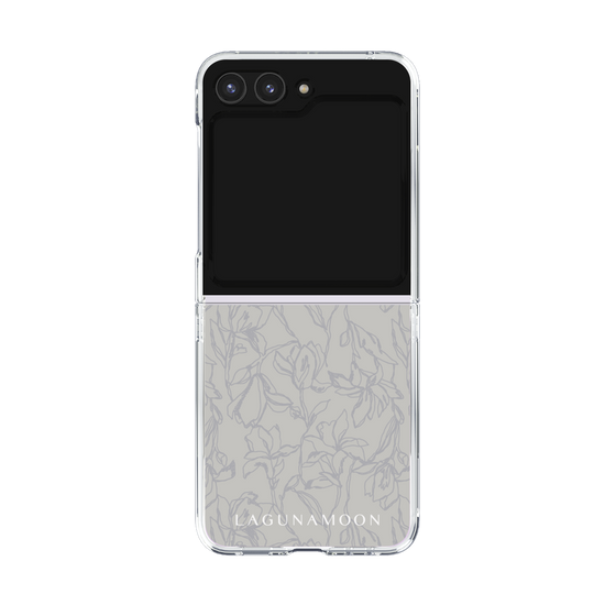 Clear Case［ LAGUNAMOON - FlowerPattern - Grey ］