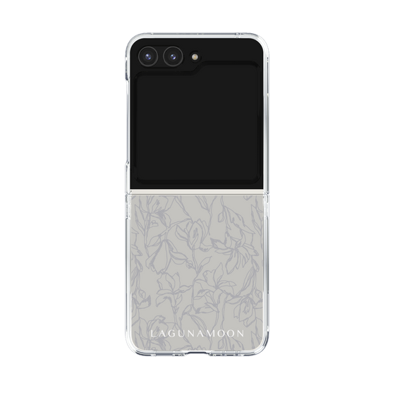 Clear Case［ LAGUNAMOON - FlowerPattern - Grey ］