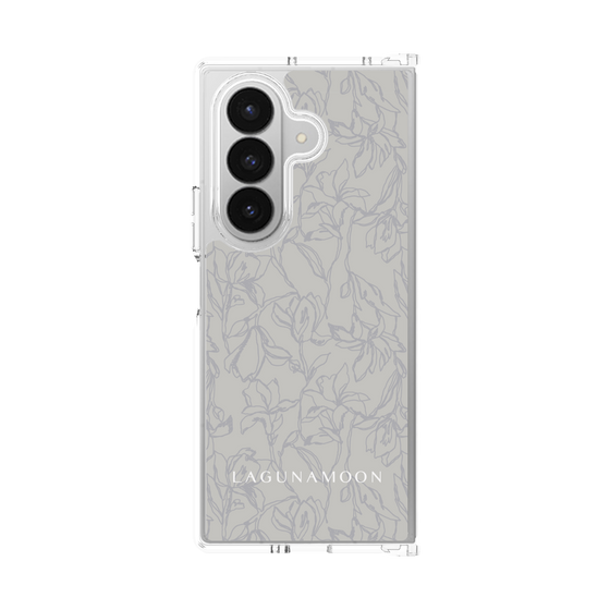Clear Case［ LAGUNAMOON - FlowerPattern - Grey ］