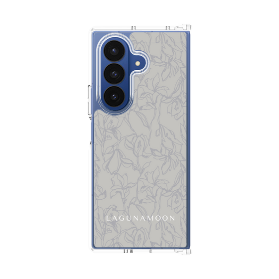 Clear Case［ LAGUNAMOON - FlowerPattern - Grey ］