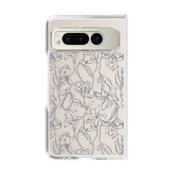 Clear Case［ LAGUNAMOON - FlowerPattern - Clear×Grey ］