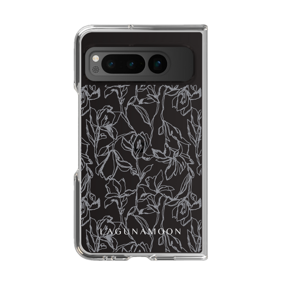Clear Case［ LAGUNAMOON - FlowerPattern - Clear×Grey ］