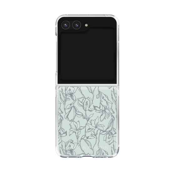 Clear Case［ LAGUNAMOON - FlowerPattern - Clear×Grey ］