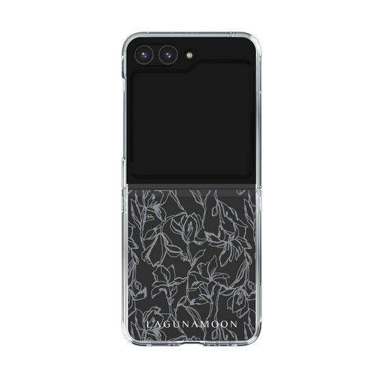 Clear Case［ LAGUNAMOON - FlowerPattern - Clear×Grey ］