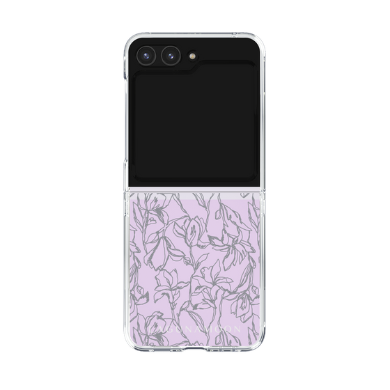 Clear Case［ LAGUNAMOON - FlowerPattern - Clear×Grey ］
