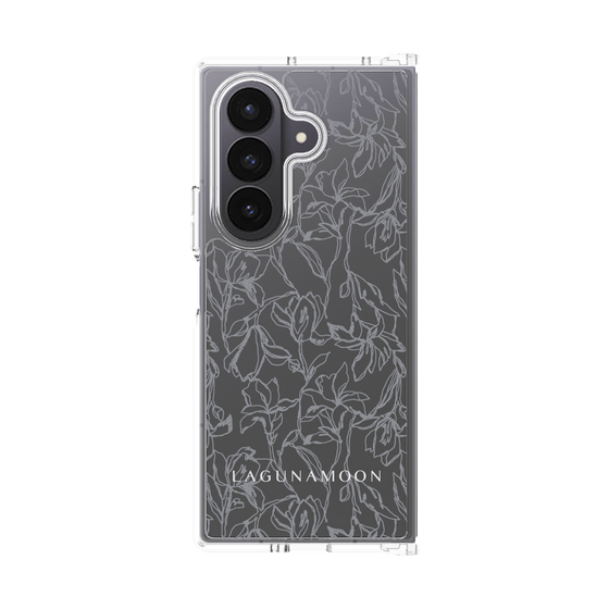 Clear Case［ LAGUNAMOON - FlowerPattern - Clear×Grey ］