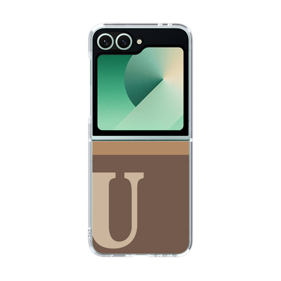 Clear Case［ オリジナル - initial two tone - U brown ］