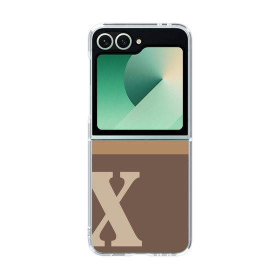 Clear Case［ オリジナル - initial two tone - X brown ］