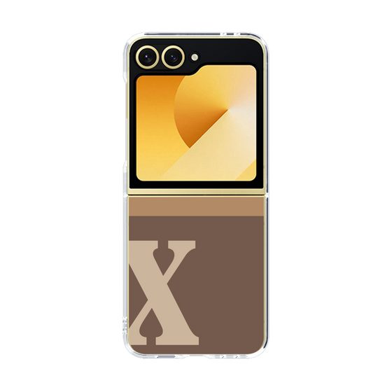 Clear Case［ オリジナル - initial two tone - X brown ］