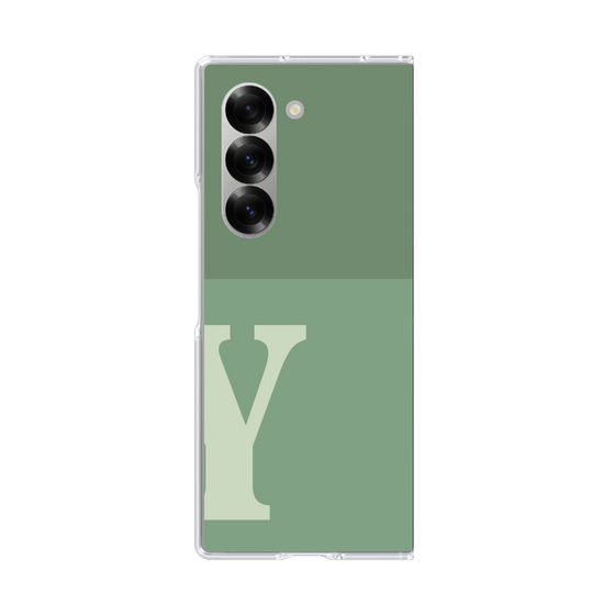 Clear Case［ オリジナル - initial two tone - Y green ］