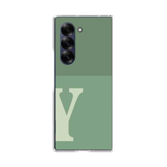 Clear Case［ オリジナル - initial two tone - Y green ］