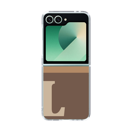 Clear Case［ オリジナル - initial two tone - L brown ］