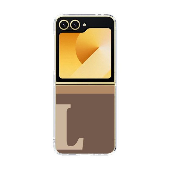 Clear Case［ オリジナル - initial two tone - L brown ］