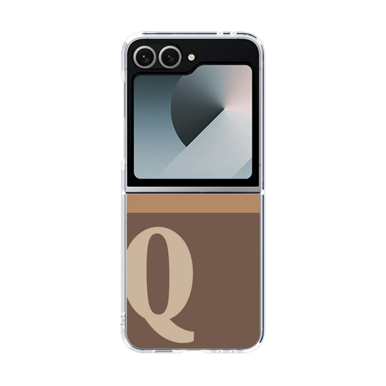 Clear Case［ オリジナル - initial two tone - Q brown ］