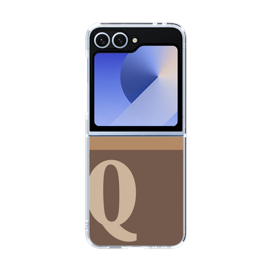 Clear Case［ オリジナル - initial two tone - Q brown ］