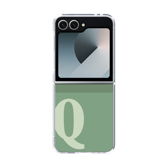 Clear Case［ オリジナル - initial two tone - Q green ］
