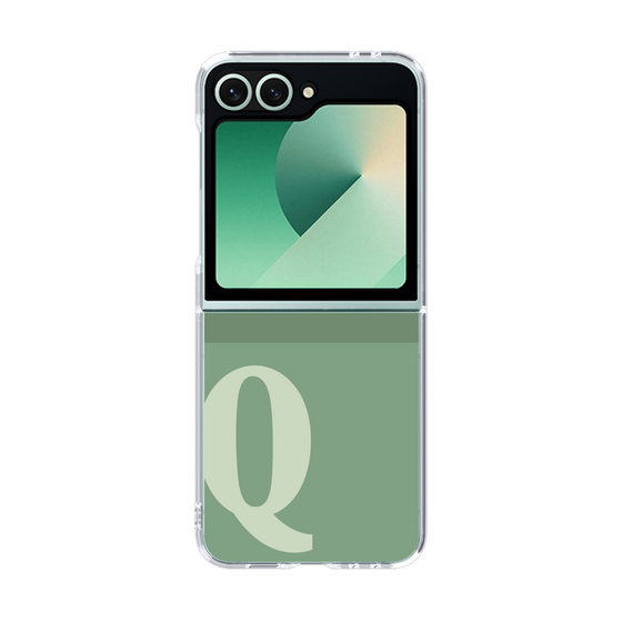 Clear Case［ オリジナル - initial two tone - Q green ］