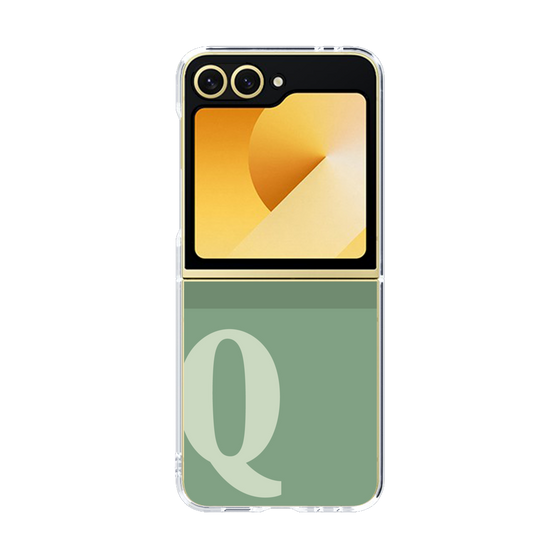 Clear Case［ オリジナル - initial two tone - Q green ］