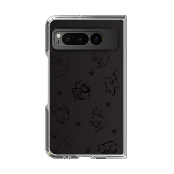 Clear Case［ Original - CASEPLAY Cat All-over Pattern - black ］