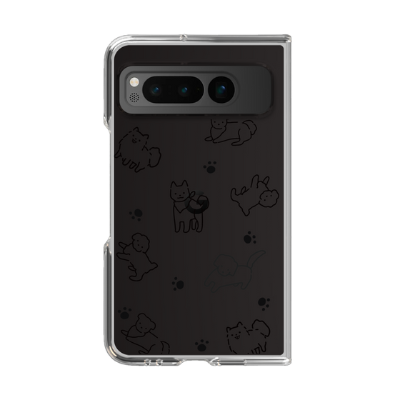 Clear Case［ Original - CASEPLAY Dog All-over Pattern - black ］