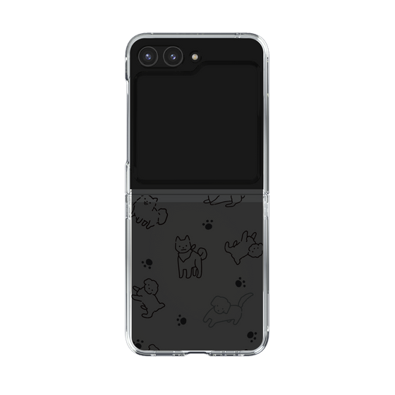 Clear Case［ Original - CASEPLAY Dog All-over Pattern - black ］