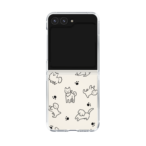 Clear Case［ Original - CASEPLAY Dog All-over Pattern - black ］