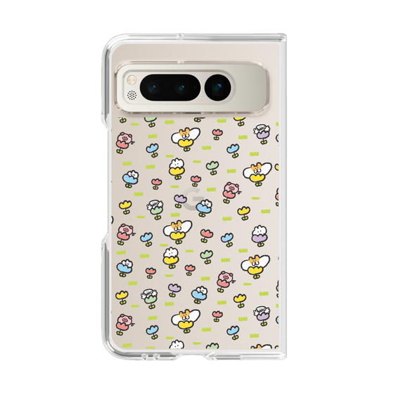 Clear Case［ Mokumoku-chan - Flower - All-over Pattern ］
