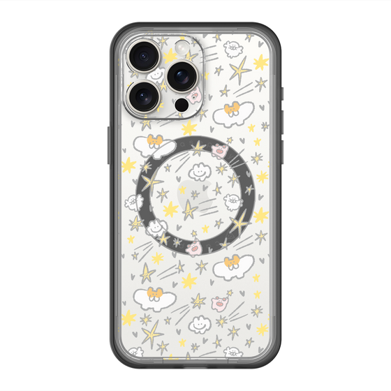Slim Protection Premium Case with MagSafe［ Mokumoku-chan - Stars ］