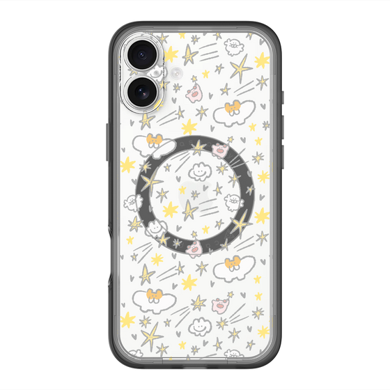 Slim Protection Premium Case with MagSafe［ Mokumoku-chan - Stars ］