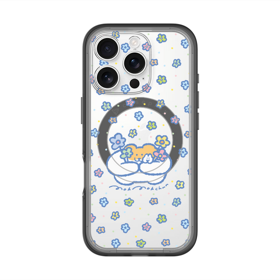 Slim Protection Premium Case with MagSafe［ Mokumoku-chan - Flowers ］