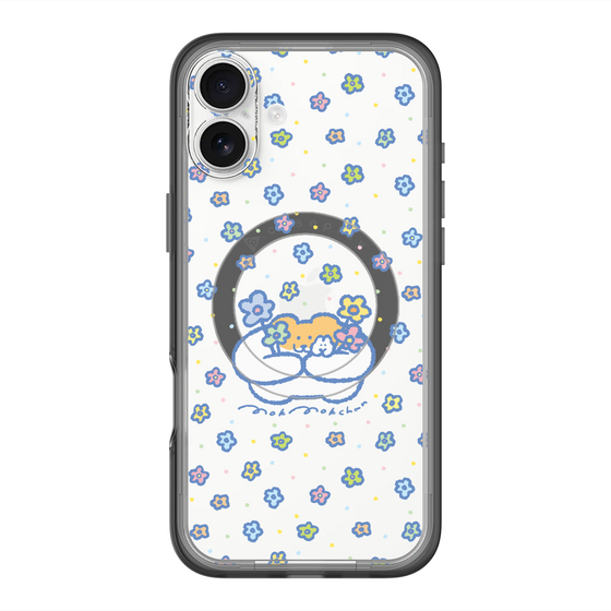 Slim Protection Premium Case with MagSafe［ Mokumoku-chan - Flowers ］