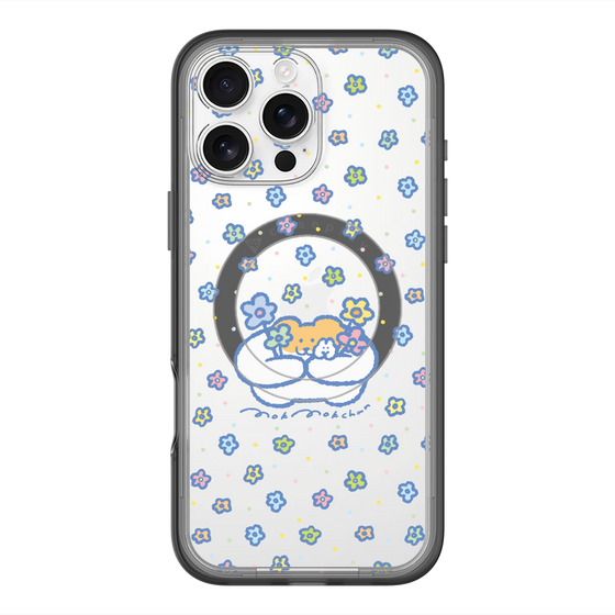 Slim Protection Premium Case with MagSafe［ Mokumoku-chan - Flowers ］