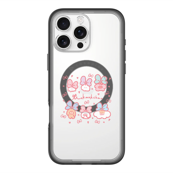 Slim Protection Premium Case with MagSafe［ Mokumoku-chan - Ribbons ］