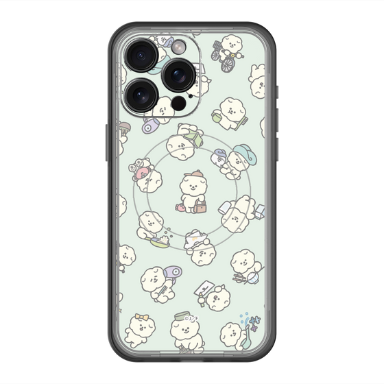 Slim Protection Premium Case with MagSafe［ Mossari Mosao - Lots of Mosao - Green ］