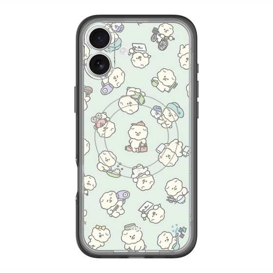 Slim Protection Premium Case with MagSafe［ Mossari Mosao - Lots of Mosao - Green ］