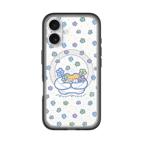 Slim Protection Premium Case with MagSafe［ Mokumoku-chan - Flowers ］