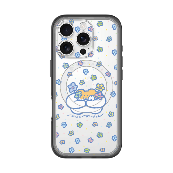 Slim Protection Premium Case with MagSafe［ Mokumoku-chan - Flowers ］
