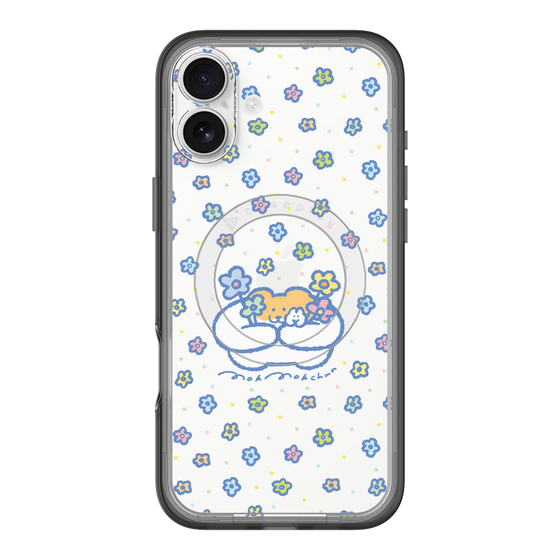 Slim Protection Premium Case with MagSafe［ Mokumoku-chan - Flowers ］