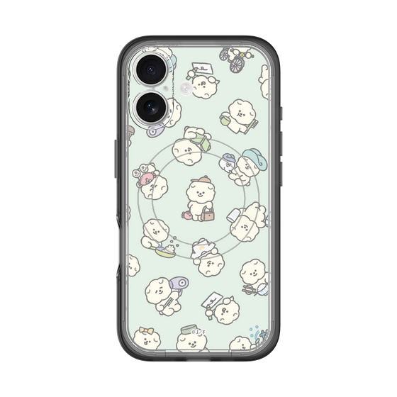 Slim Protection Premium Case with MagSafe［ Mossari Mosao - Lots of Mosao - Green ］