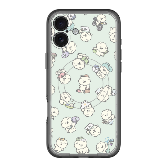 Slim Protection Premium Case with MagSafe［ Mossari Mosao - Lots of Mosao - Green ］