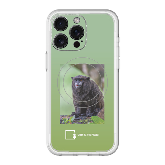 Slim Protection Premium Case with MagSafe［ Green Future Project - Black-mantled Tamarin ］