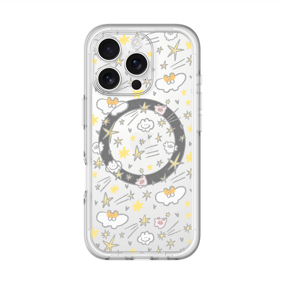 Slim Protection Premium Case with MagSafe［ Mokumoku-chan - Stars ］