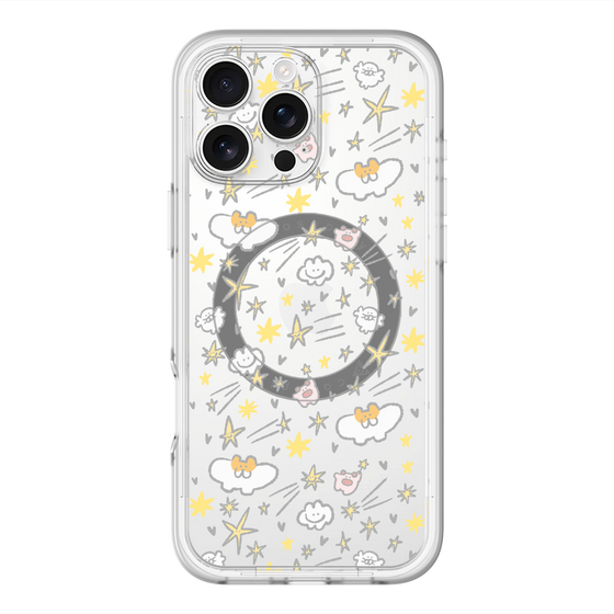 Slim Protection Premium Case with MagSafe［ Mokumoku-chan - Stars ］