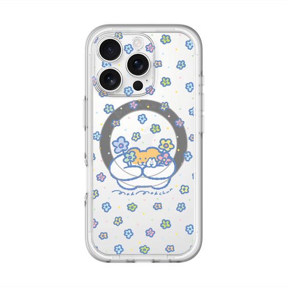 Slim Protection Premium Case with MagSafe［ Mokumoku-chan - Flowers ］