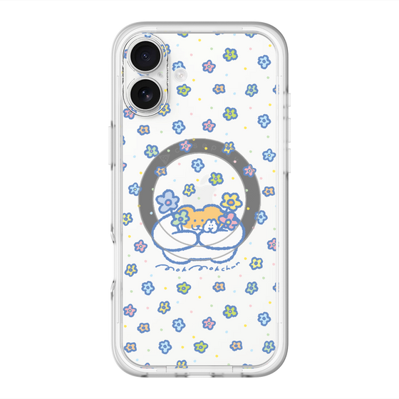 Slim Protection Premium Case with MagSafe［ Mokumoku-chan - Flowers ］