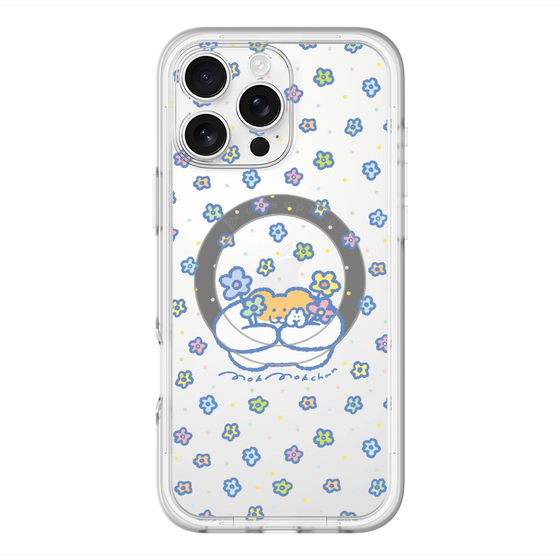 Slim Protection Premium Case with MagSafe［ Mokumoku-chan - Flowers ］