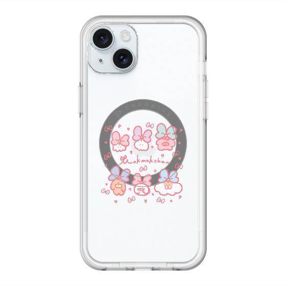 Slim Protection Premium Case with MagSafe［ Mokumoku-chan - Ribbons ］