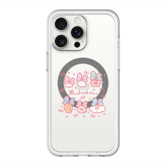 Slim Protection Premium Case with MagSafe［ Mokumoku-chan - Ribbons ］