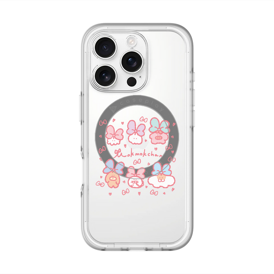 Slim Protection Premium Case with MagSafe［ Mokumoku-chan - Ribbons ］